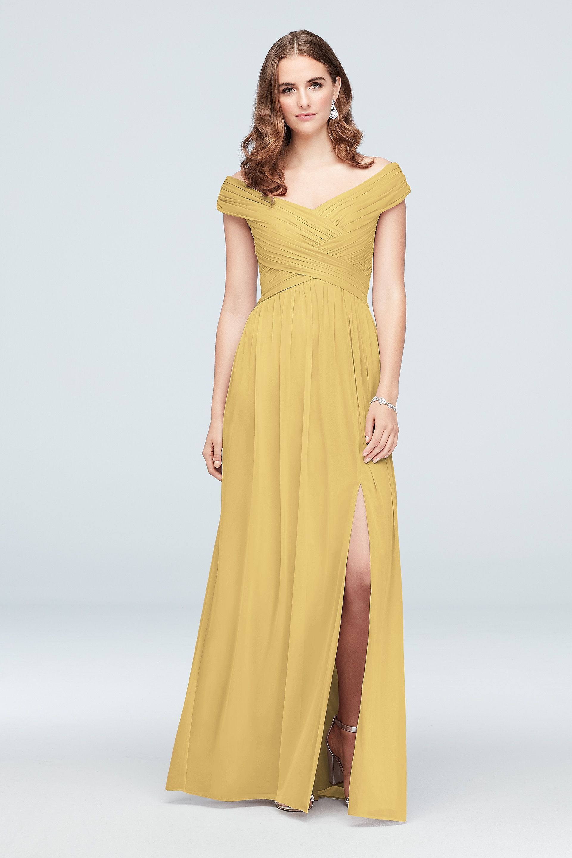 Picture of Crisscross Off-the-Shoulder Mesh Dress
